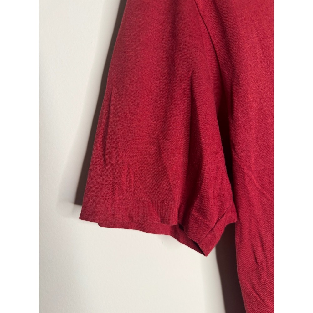 Vintage 70s 80s Niagara Falls V-Neck T-Shirt Burgundy Large Single Stitch City - Picture 6 of 6